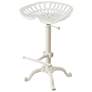White Adjustable Tractor Seat Barstool