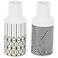 White and Black 12 1/2"H Ceramic Decorative Vases Set of 2