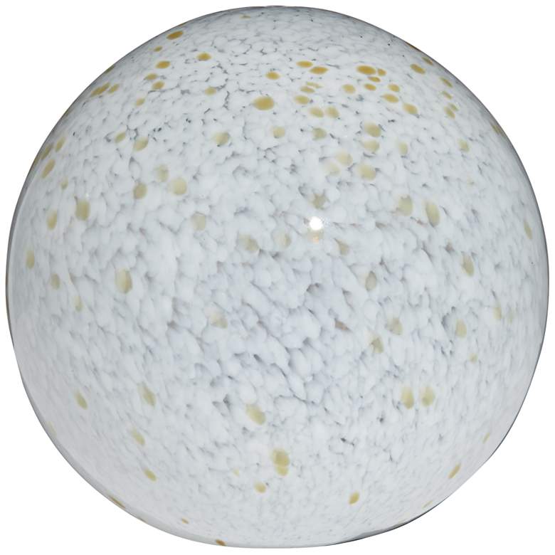 Image 1 White and Gold Fleck 5 inch Wide Decorative Orb