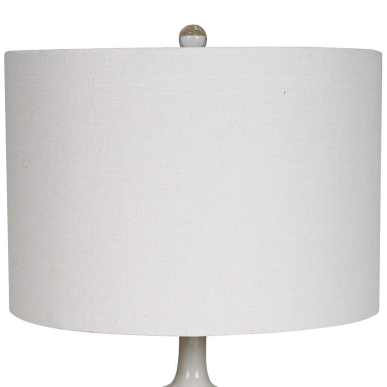 Image 2 White and Gold Leaf Ceramic Vase Table Lamp more views