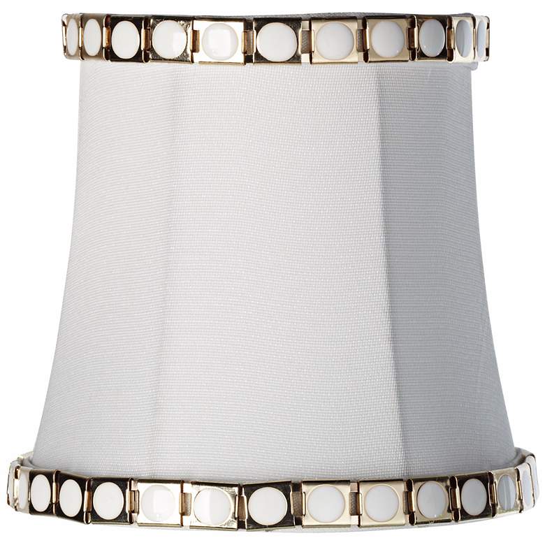 Image 1 White and Gold Metal Lamp Shade 4x5x5 (Clip-On)