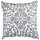 White and Gray Floral Weave 20" Square Decorative Pillow