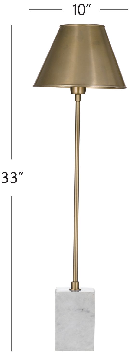 Image 4 White and Gray Marble Base Table Lamp Gold more views