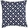 White and Navy Crosshatch Weave 20" Square Decorative Pillow