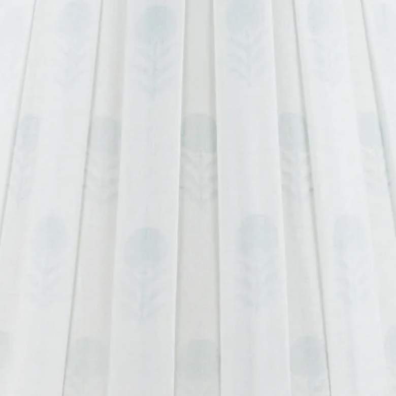 Image 2 White and Pastel Blue Flora Print Empire Lamp Shade 13x18x12 (Spider) more views