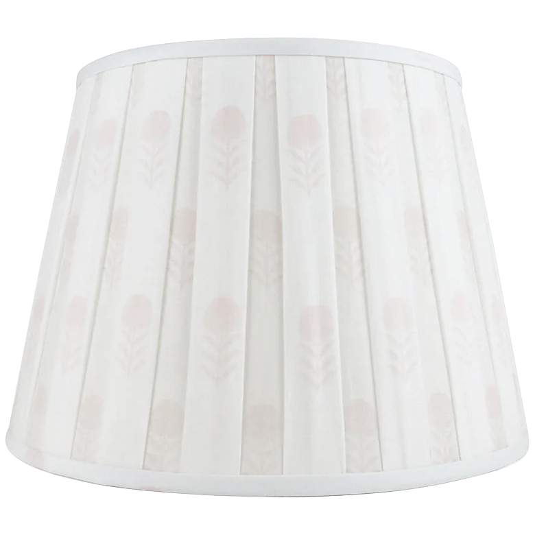 Image 1 White and Pastel Pink Flora Print Empire Lamp Shade 11x16x10 (Spider)