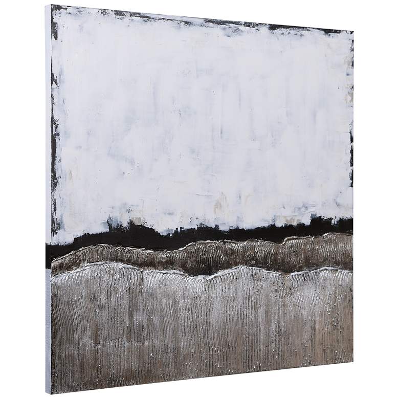 Image 6 White Atmosphere 48 inch Square Framed Canvas Wall Art more views