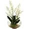 White Baby Delphinium Orchids 27"H Faux Flowers in Bowl