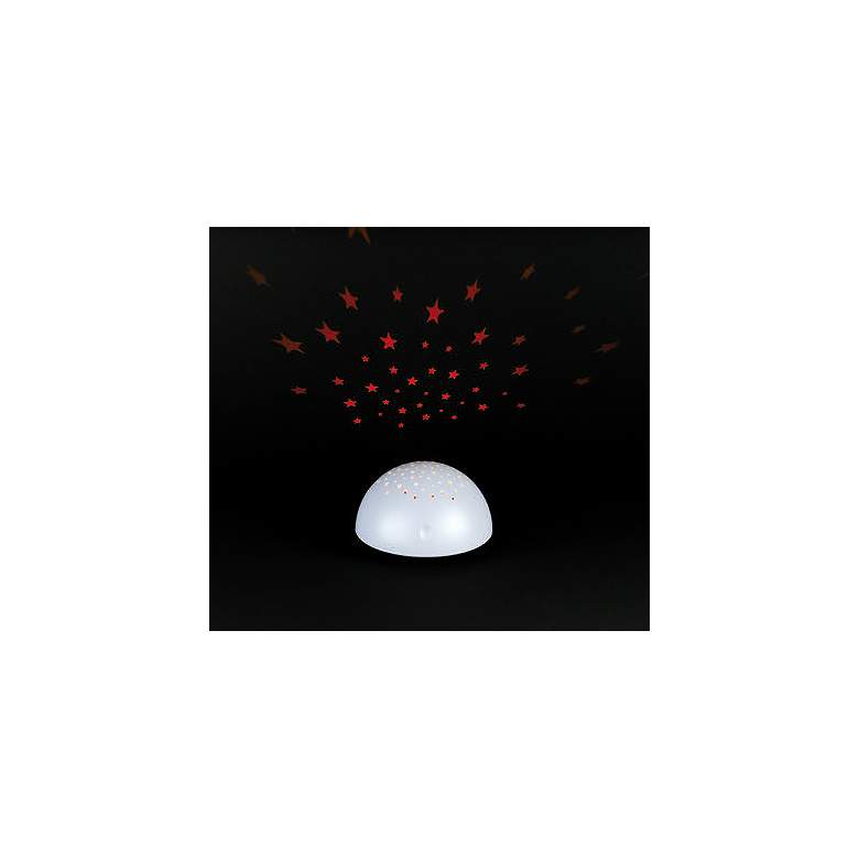 Image 1 White Battery-Operated Touch-On LED Dome Star Projector