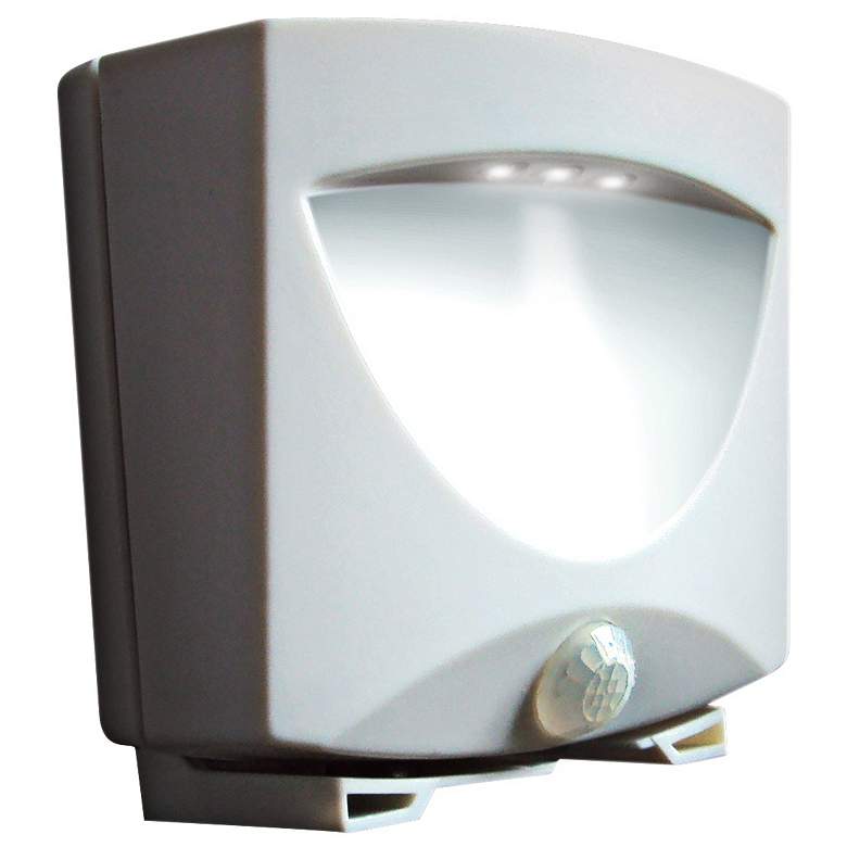 Image 1 White Battery Powered 3-Light LED Outdoor Night Light