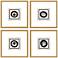White Black Gold 20"W x 20"H Framed Art Set of 4