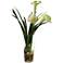 White Calla Lilies 27 1/2"H Faux Flowers in Glass Vase