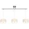 White Canvas 50" Wide Three Bar Hanging Small Pendants