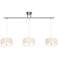 White Canvas 50" Wide Three Bar Hanging Small Pendants