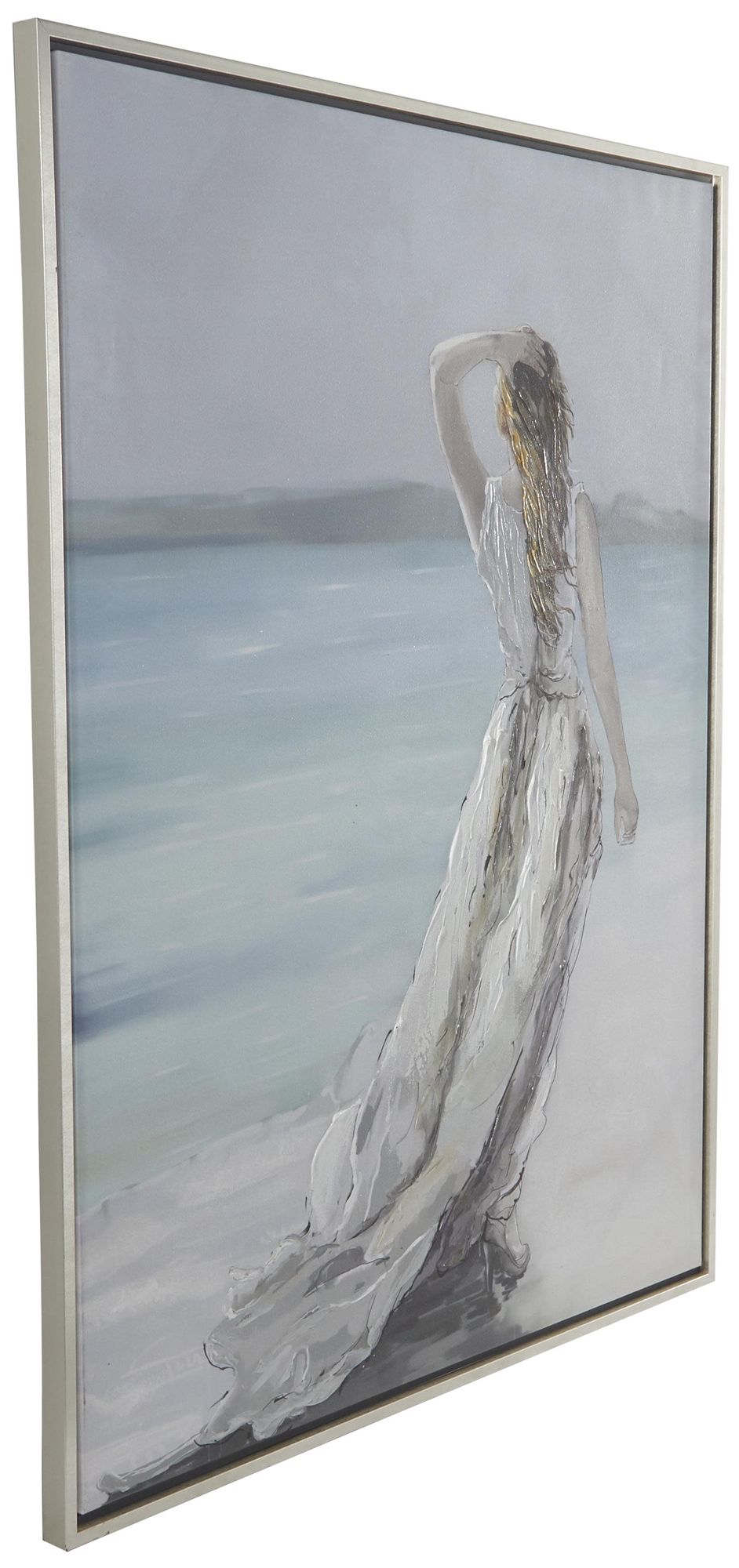 Image 5 White Canvas Coastal Framed Wall Art, 36" x 1" x 47" more views