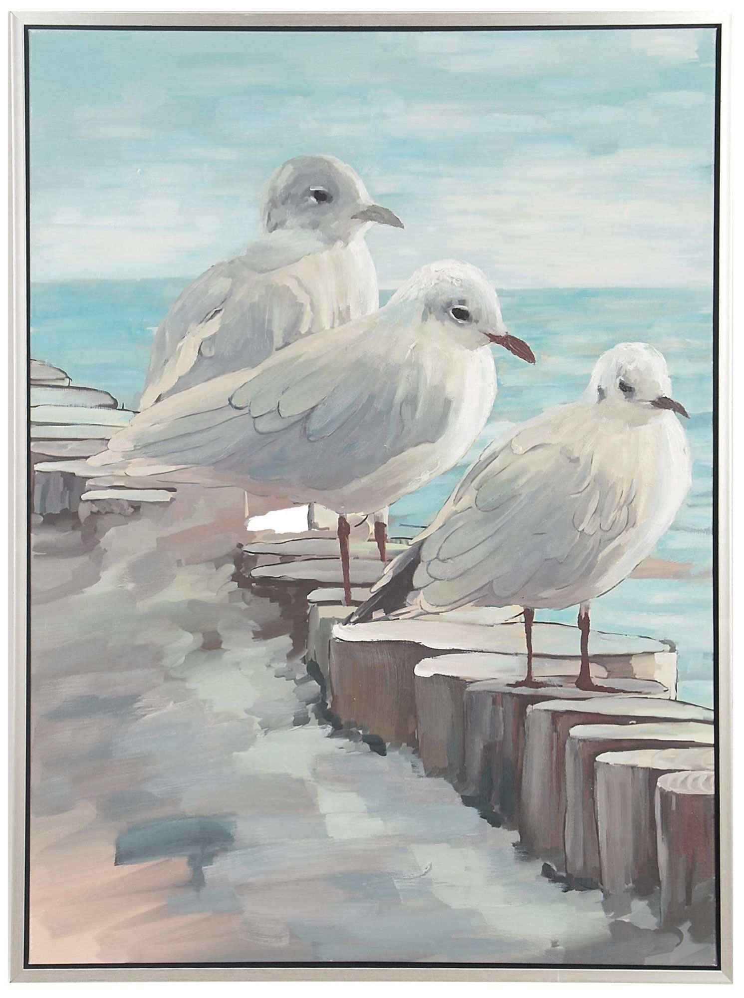 Image 2 White Canvas Coastal Framed Wall Art, 36" x 2" x 47"