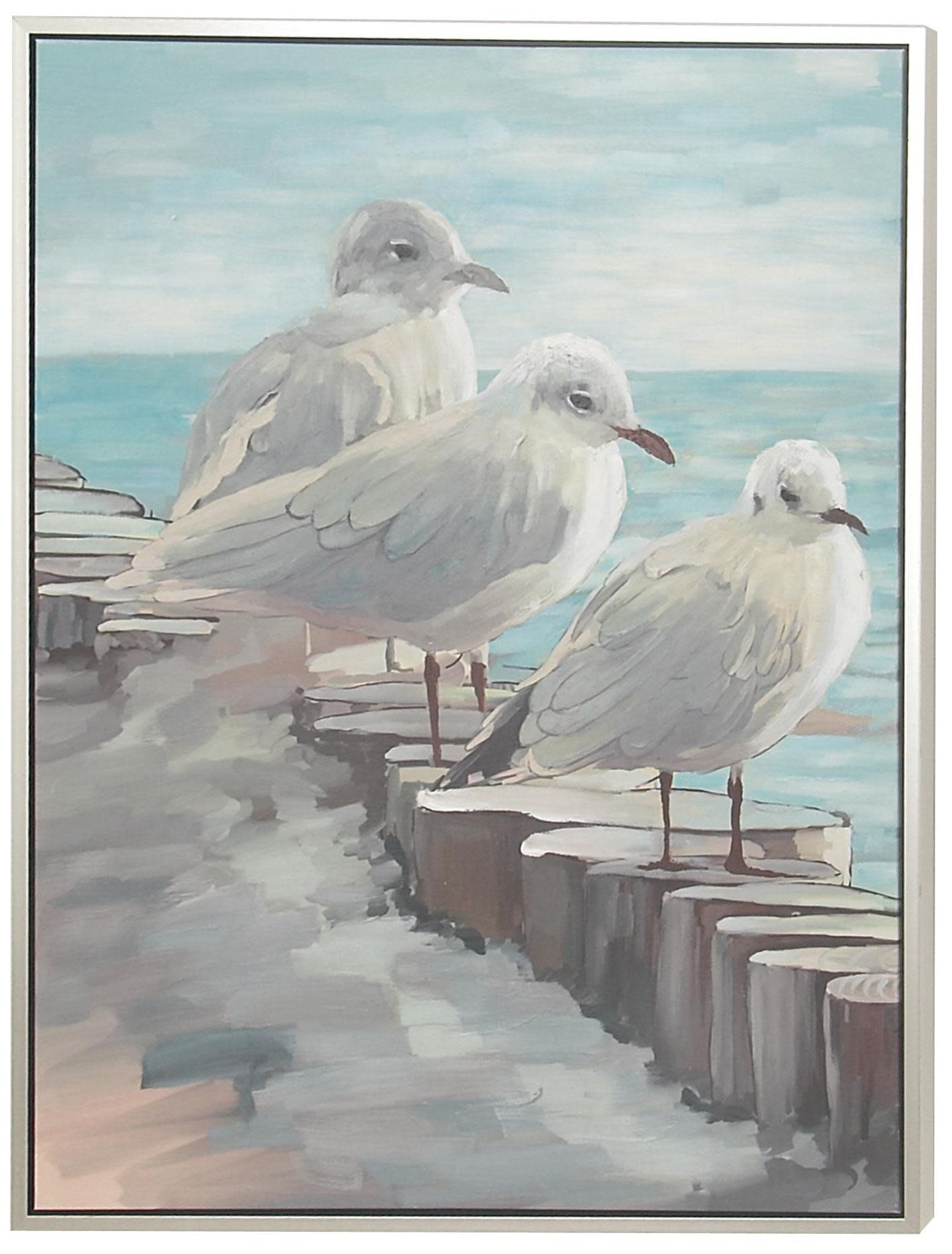 Image 6 White Canvas Coastal Framed Wall Art, 36" x 2" x 47" more views