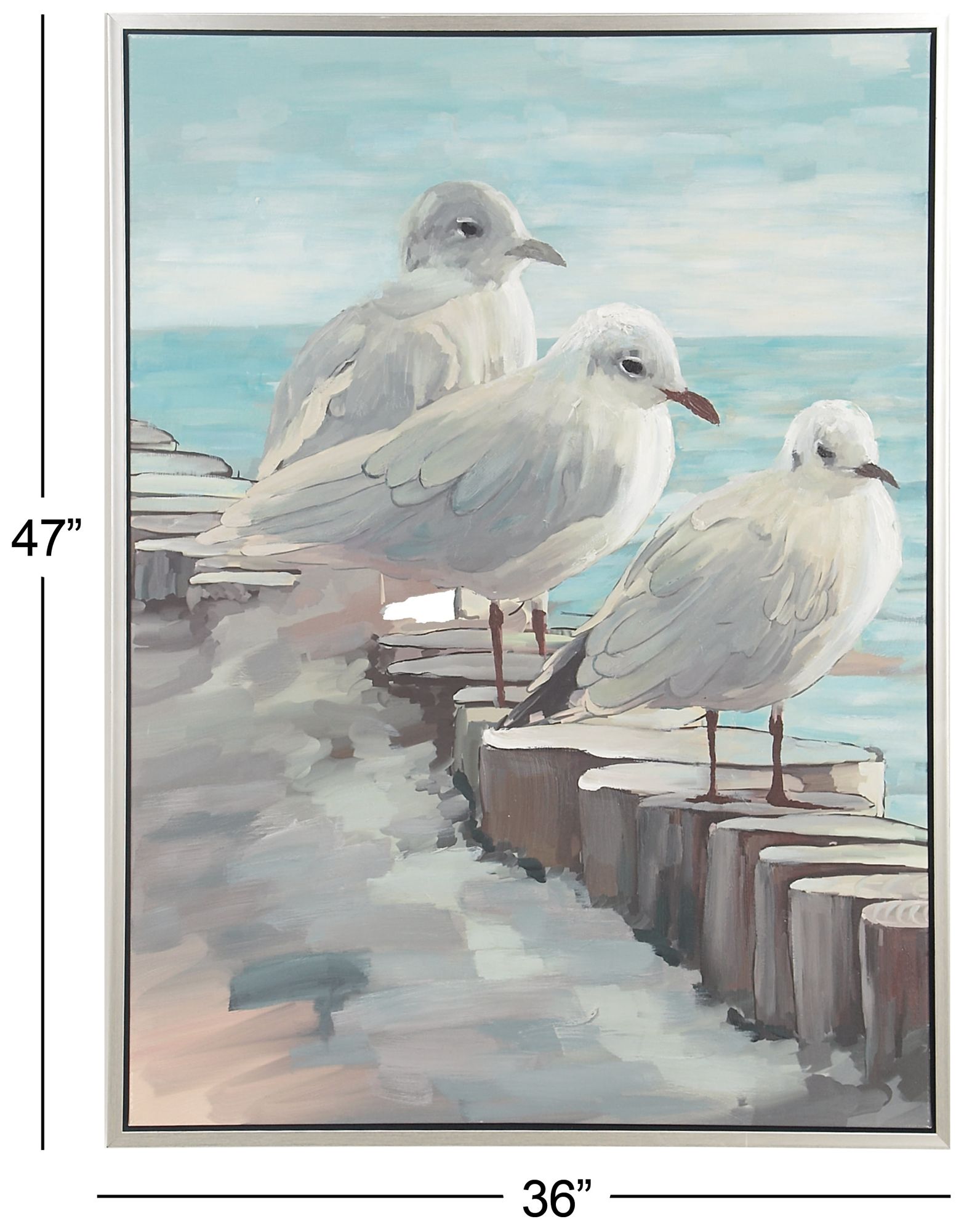 Image 7 White Canvas Coastal Framed Wall Art, 36" x 2" x 47" more views