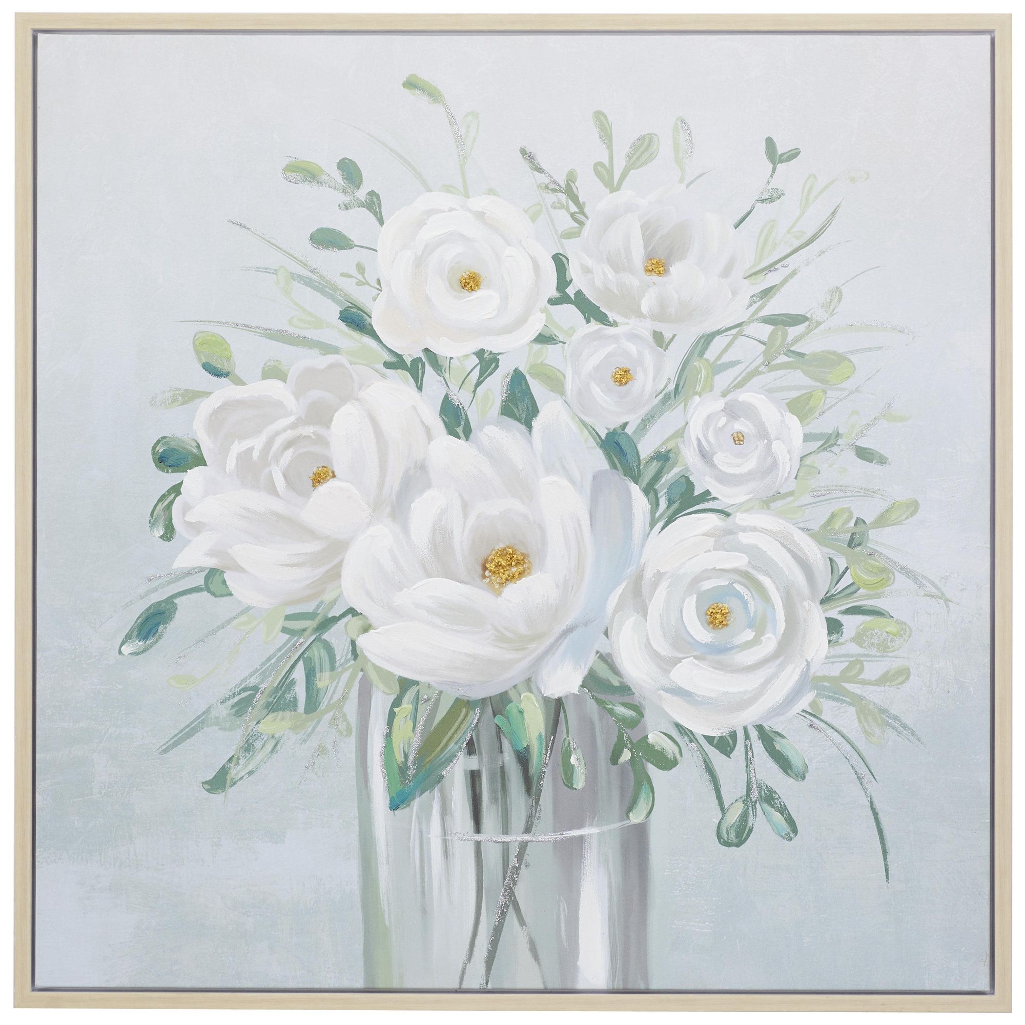 Image 2 White Canvas French Country Framed Wall Art, 40" x 2" x 40"