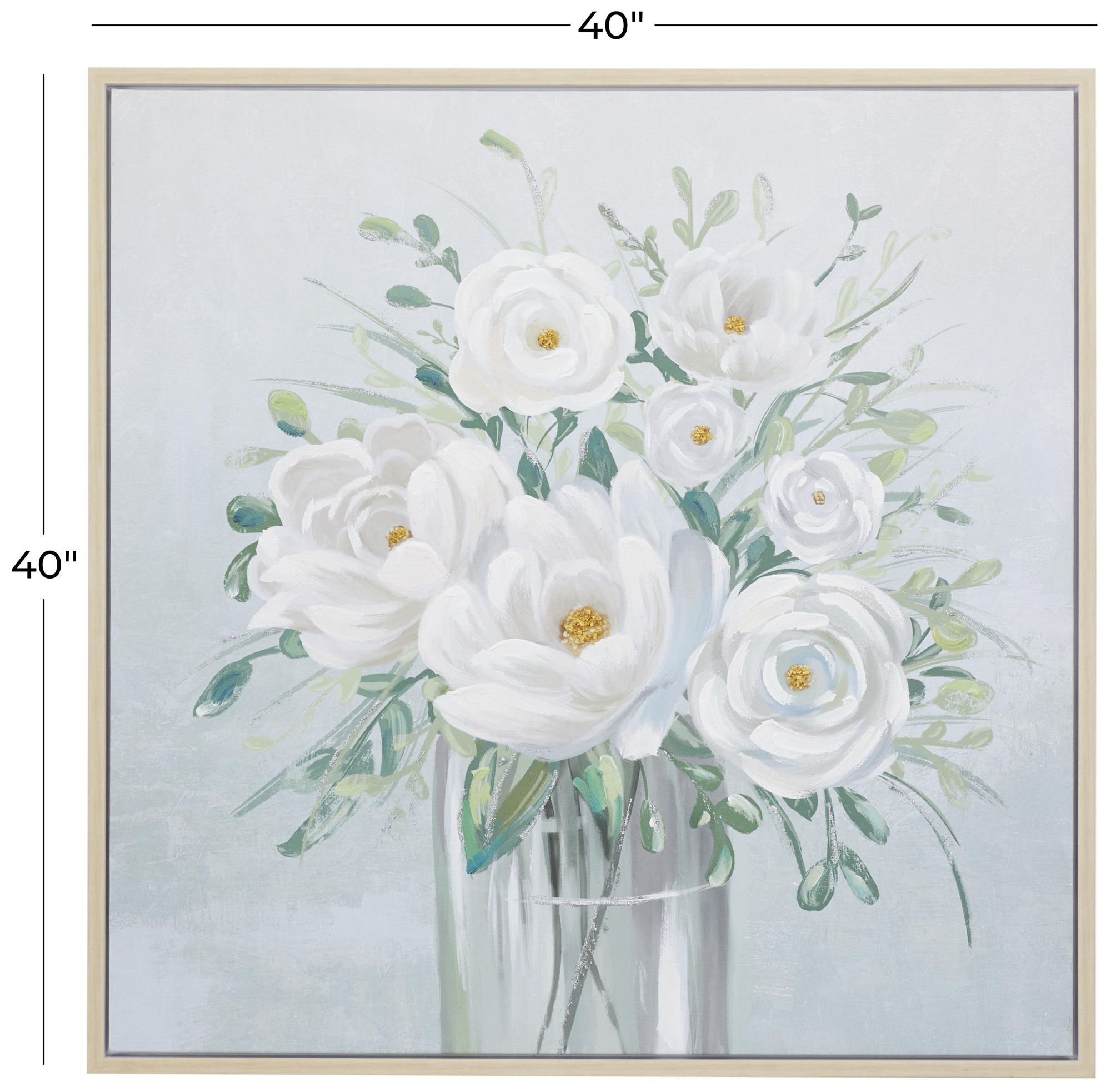 Image 7 White Canvas French Country Framed Wall Art, 40" x 2" x 40" more views