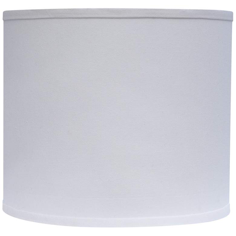Image 1 White Canvas True Drum Lamp Shade 12x 12 x 10 (Spider)