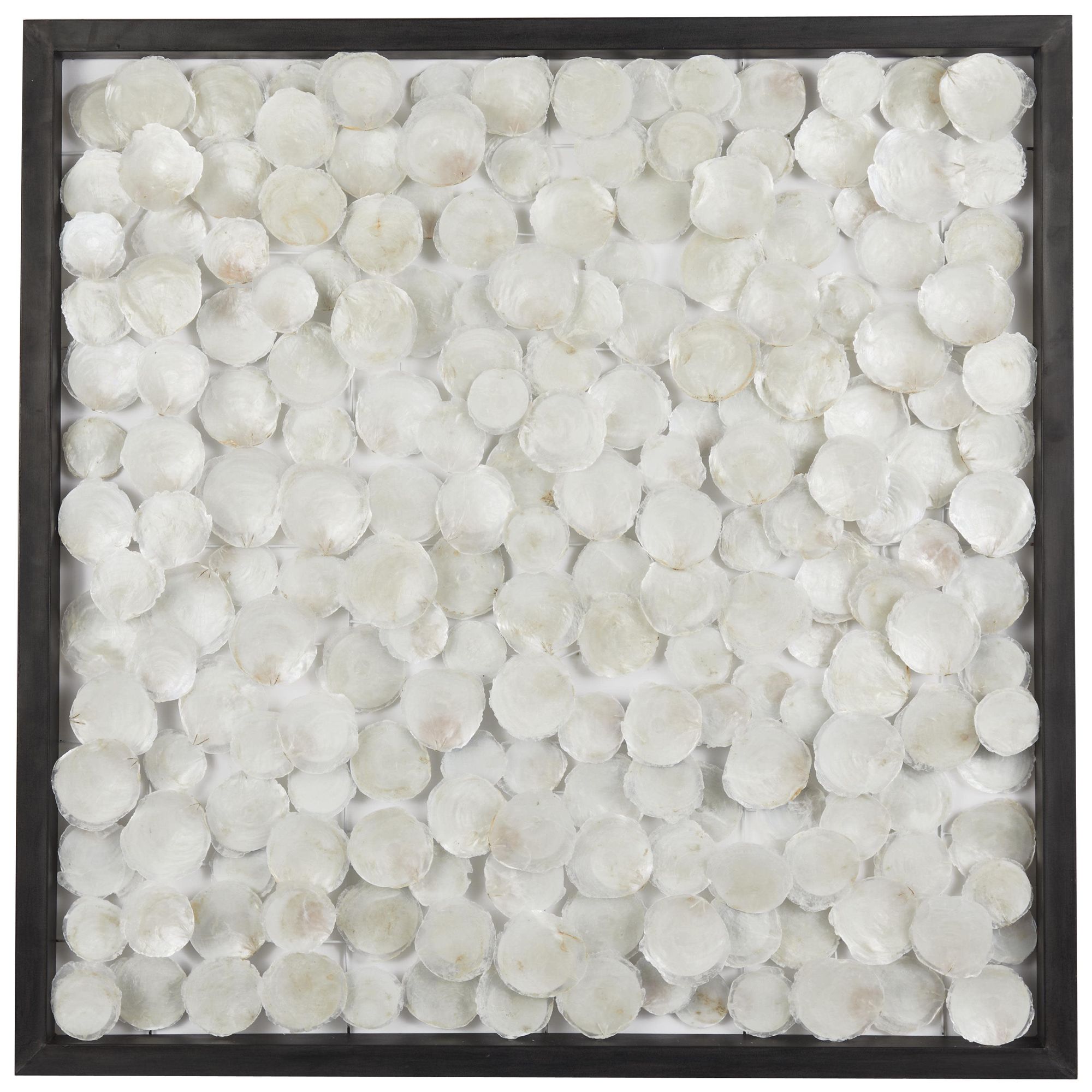Image 2 White Capiz Shell Contemporary Wall Decor, 40" x 2" x 40"