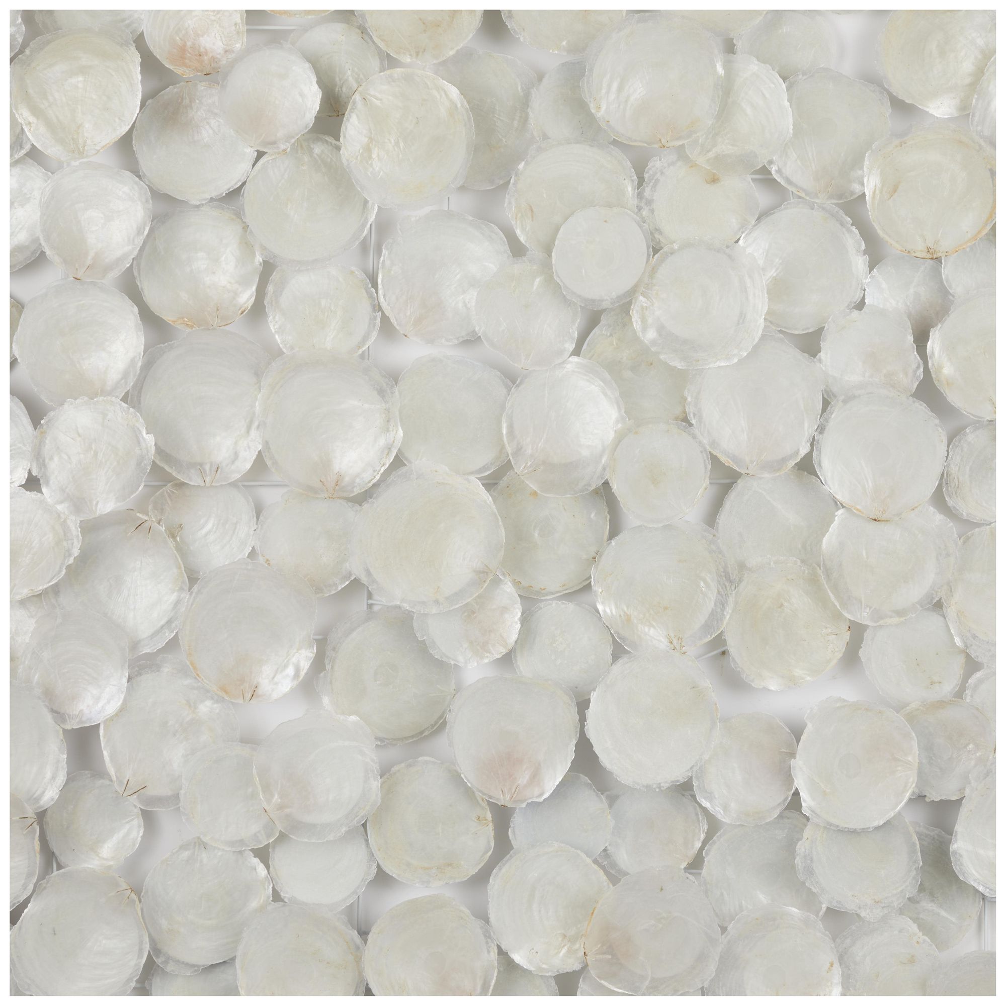 Image 3 White Capiz Shell Contemporary Wall Decor, 40" x 2" x 40" more views