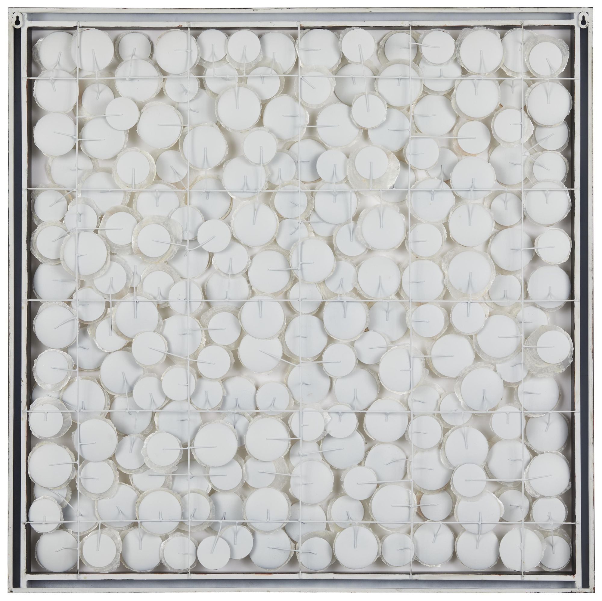 Image 4 White Capiz Shell Contemporary Wall Decor, 40" x 2" x 40" more views