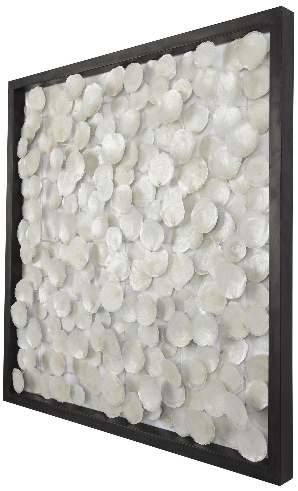 Image 5 White Capiz Shell Contemporary Wall Decor, 40" x 2" x 40" more views