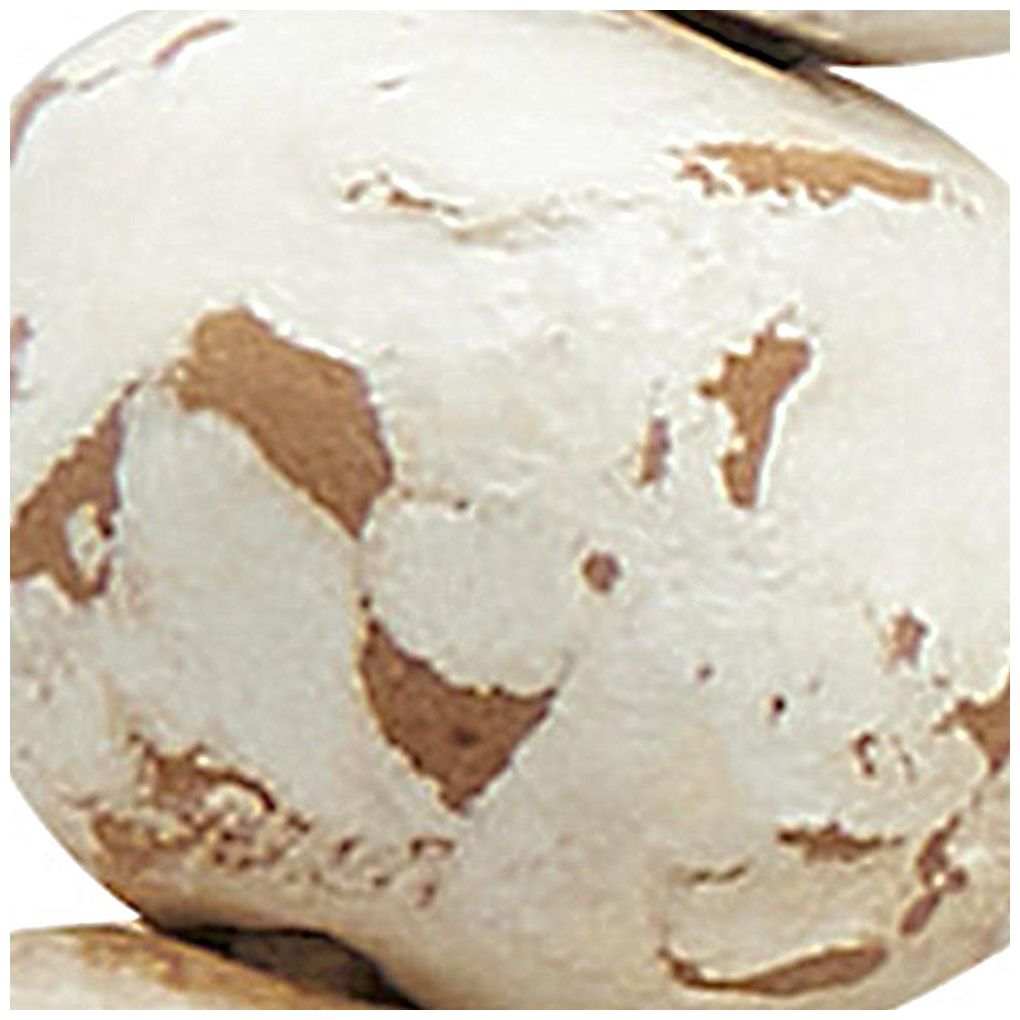 White Ceramic Bohemian Garland with Tassel, 62" x 2" x 2"