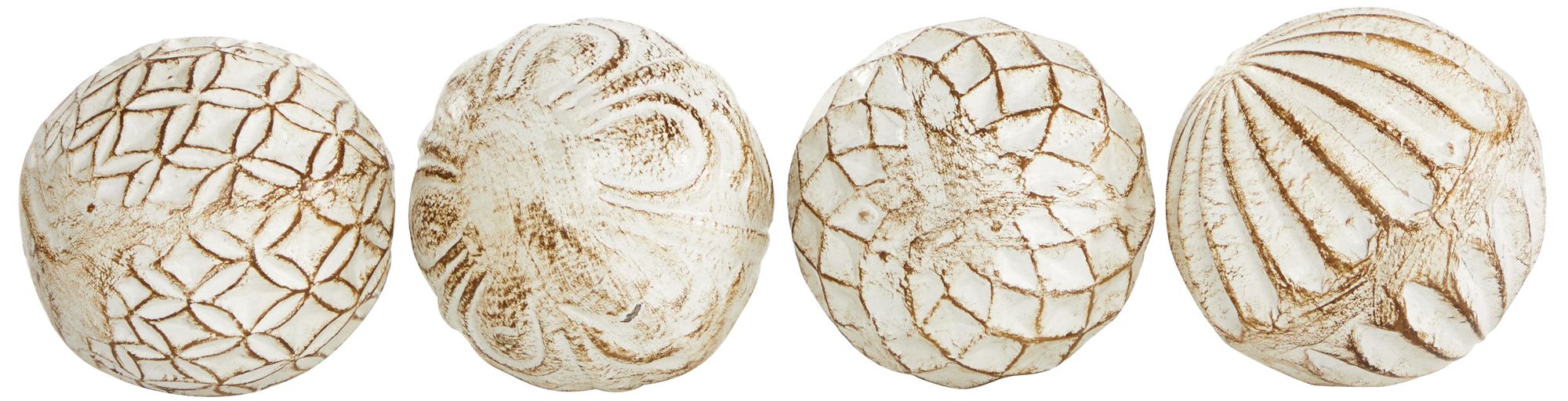 Image 5 White Ceramic Coastal Orbs & Vase Filler, S/4 4"W, 4"H more views