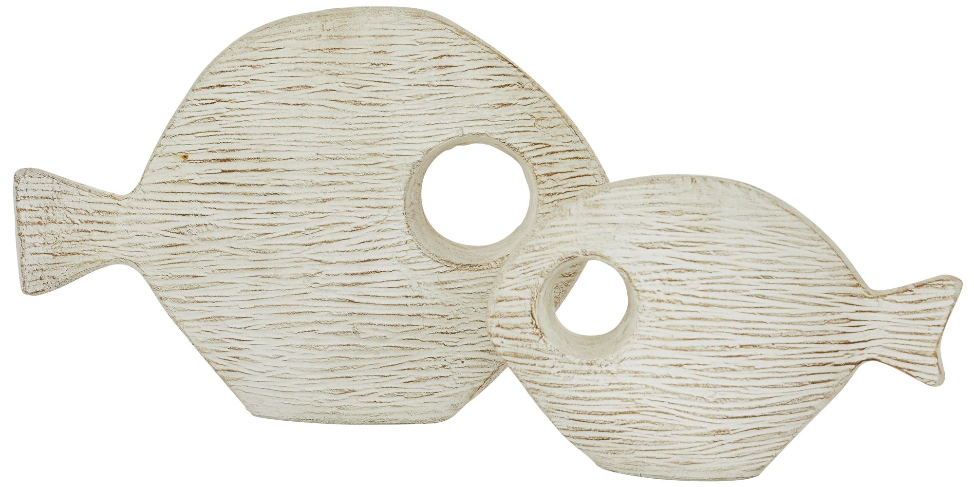 Image 6 White Ceramic Coastal Sculpture, S/2 13", 9"H more views