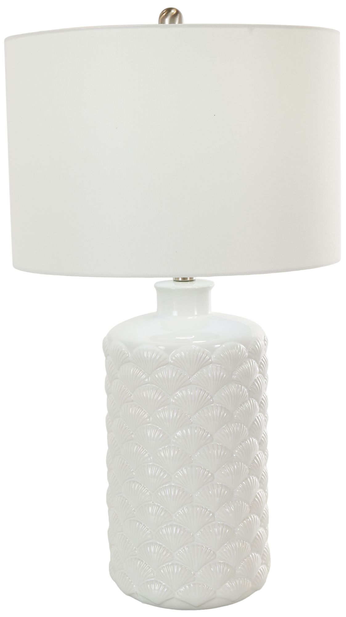Image 2 White Ceramic Coastal Table Lamp, 15" x 15" x 27"