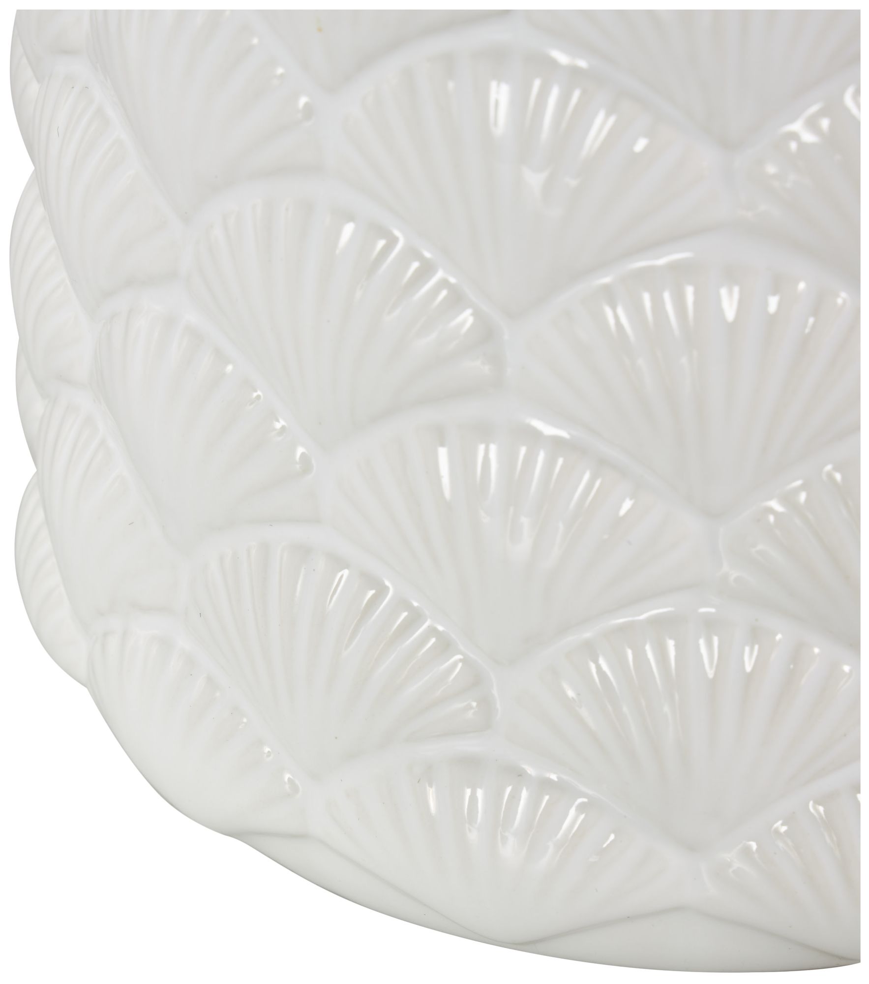 Image 3 White Ceramic Coastal Table Lamp, 15" x 15" x 27" more views