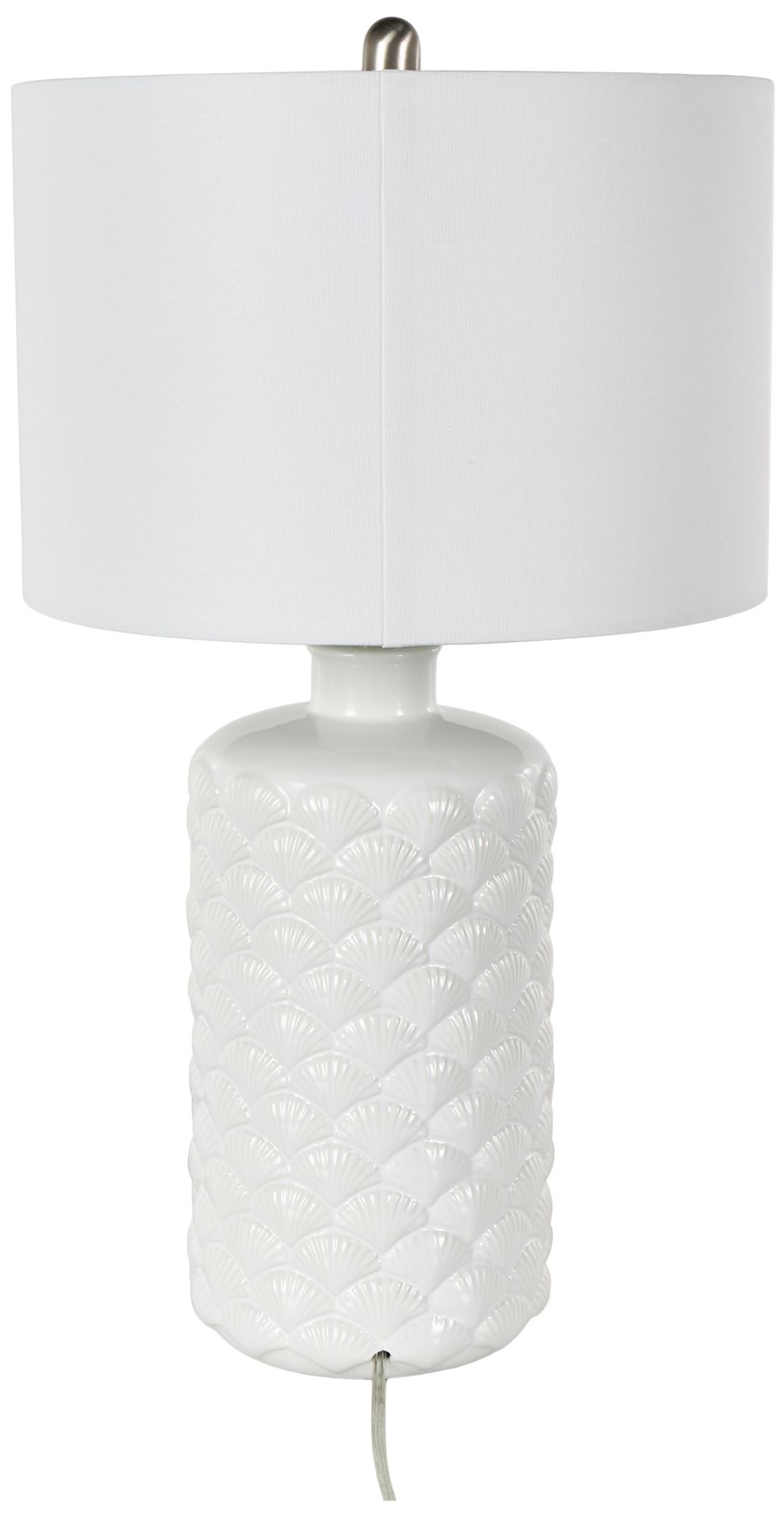 Image 5 White Ceramic Coastal Table Lamp, 15" x 15" x 27" more views