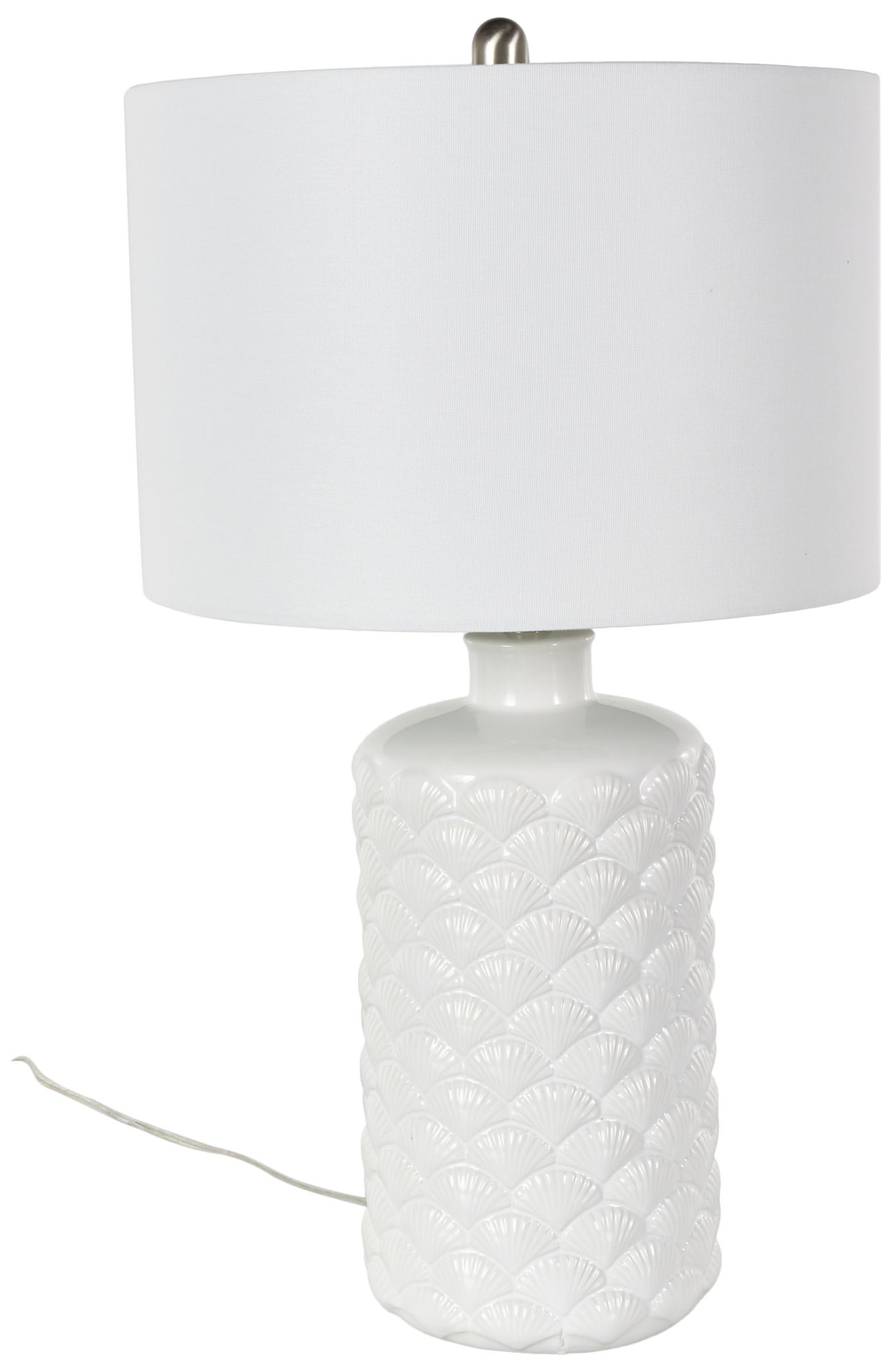 Image 6 White Ceramic Coastal Table Lamp, 15" x 15" x 27" more views