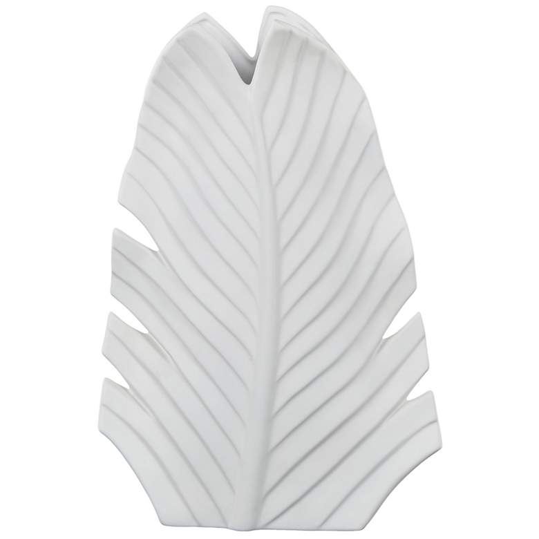 Image 1 White Ceramic Contemporary Vase, 12" x 4" x 17"