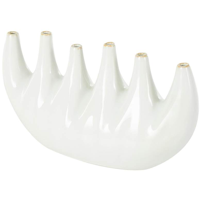 Image 1 White Ceramic Contemporary Vase, 18" x 6" x 10"