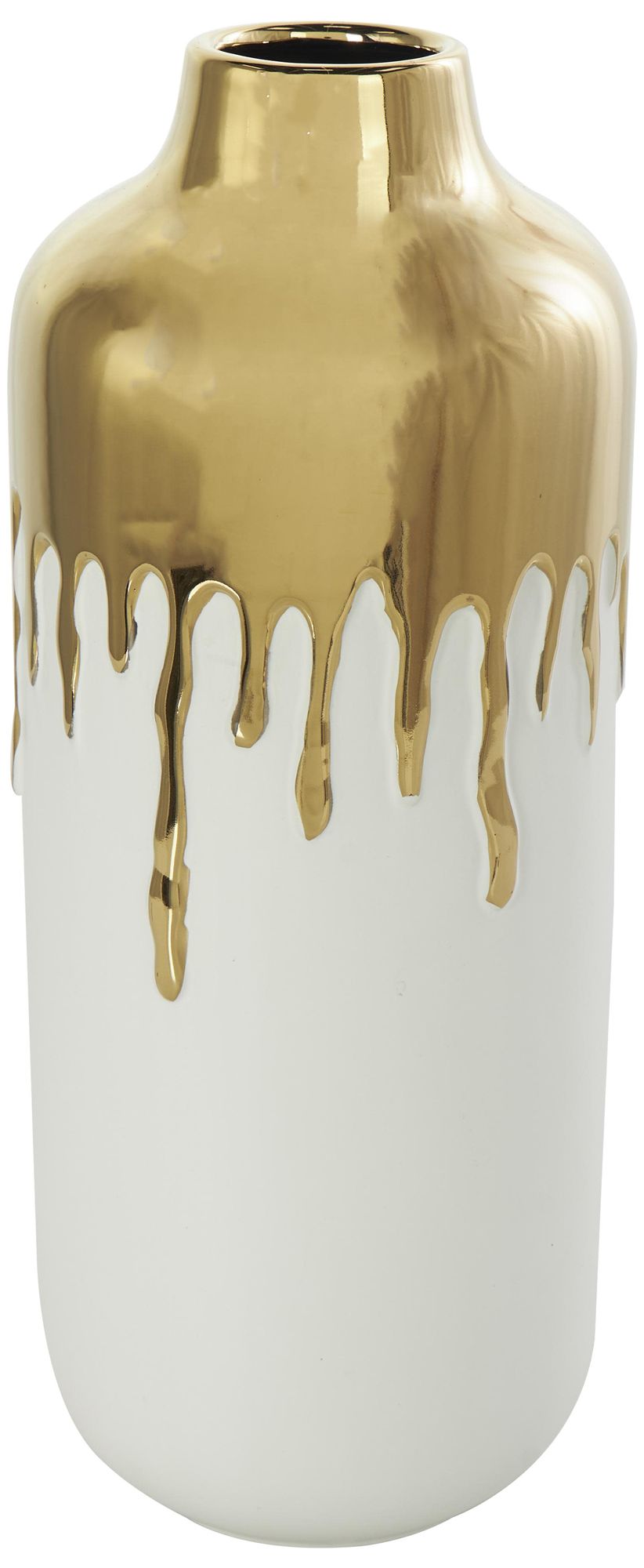 Image 5 White Ceramic Contemporary Vase, 5" x 5" x 14" more views