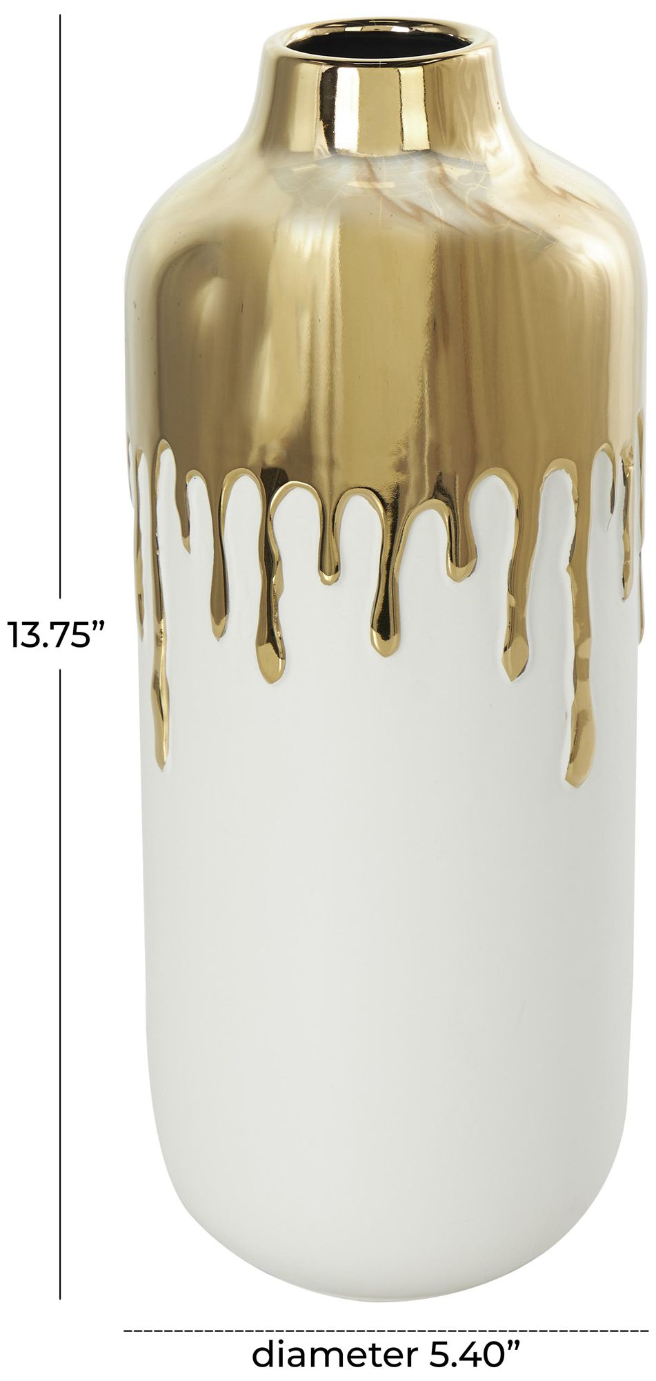 Image 7 White Ceramic Contemporary Vase, 5" x 5" x 14" more views