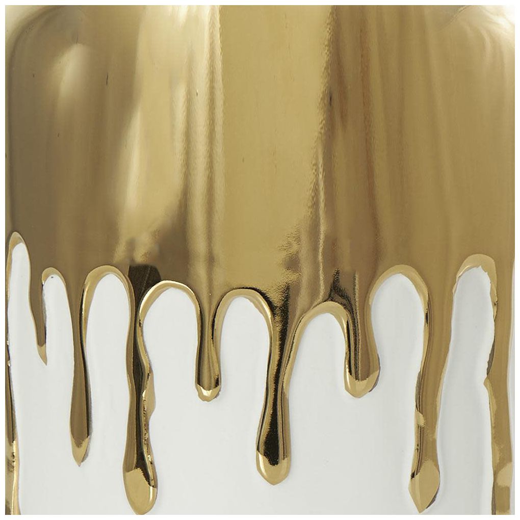 White Ceramic Contemporary Vase, 5" x 5" x 14"