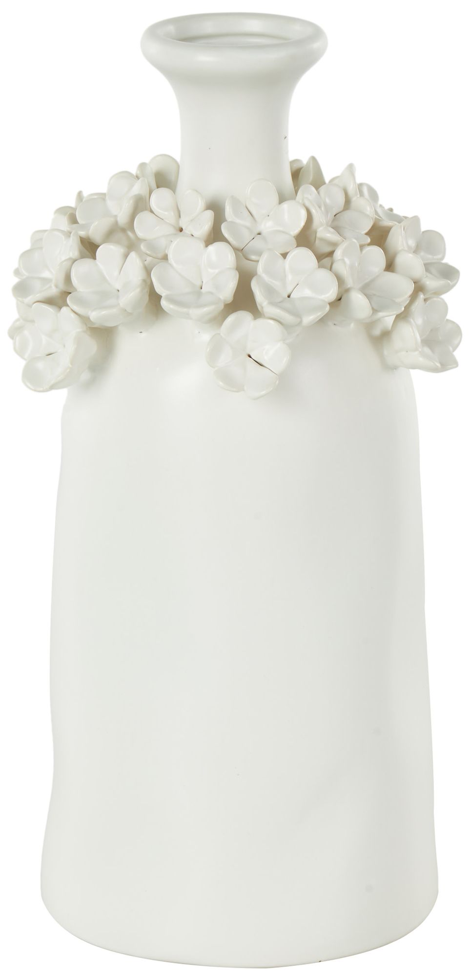 Image 2 White Ceramic Contemporary Vase, 6" x 6" x 12"