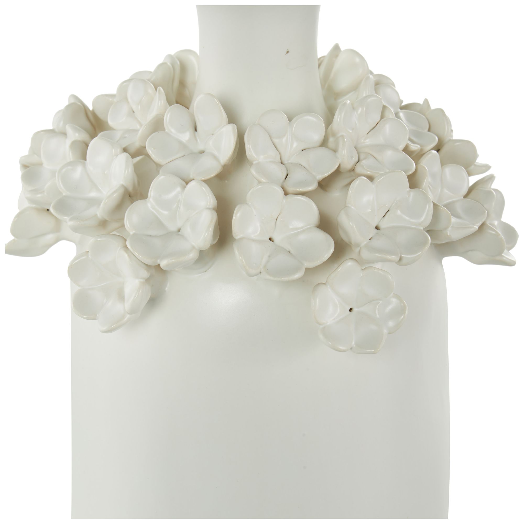 Image 4 White Ceramic Contemporary Vase, 6" x 6" x 12" more views