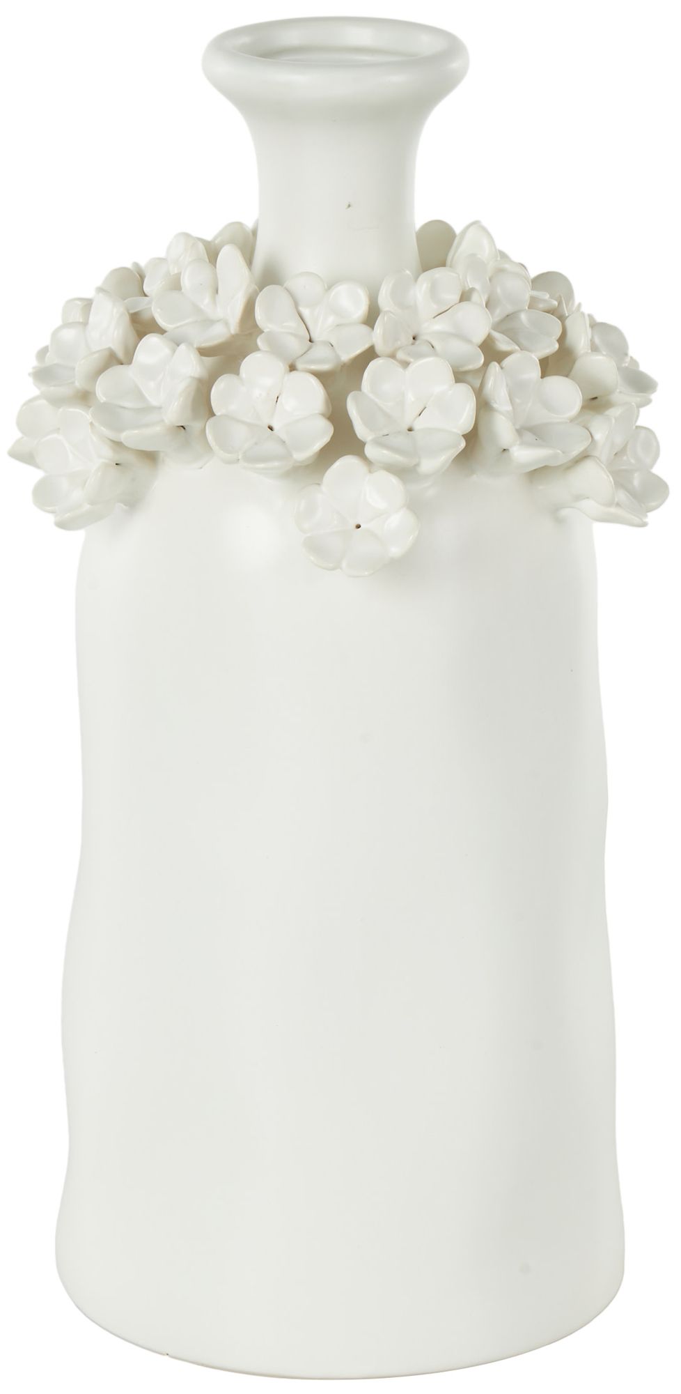 Image 5 White Ceramic Contemporary Vase, 6" x 6" x 12" more views