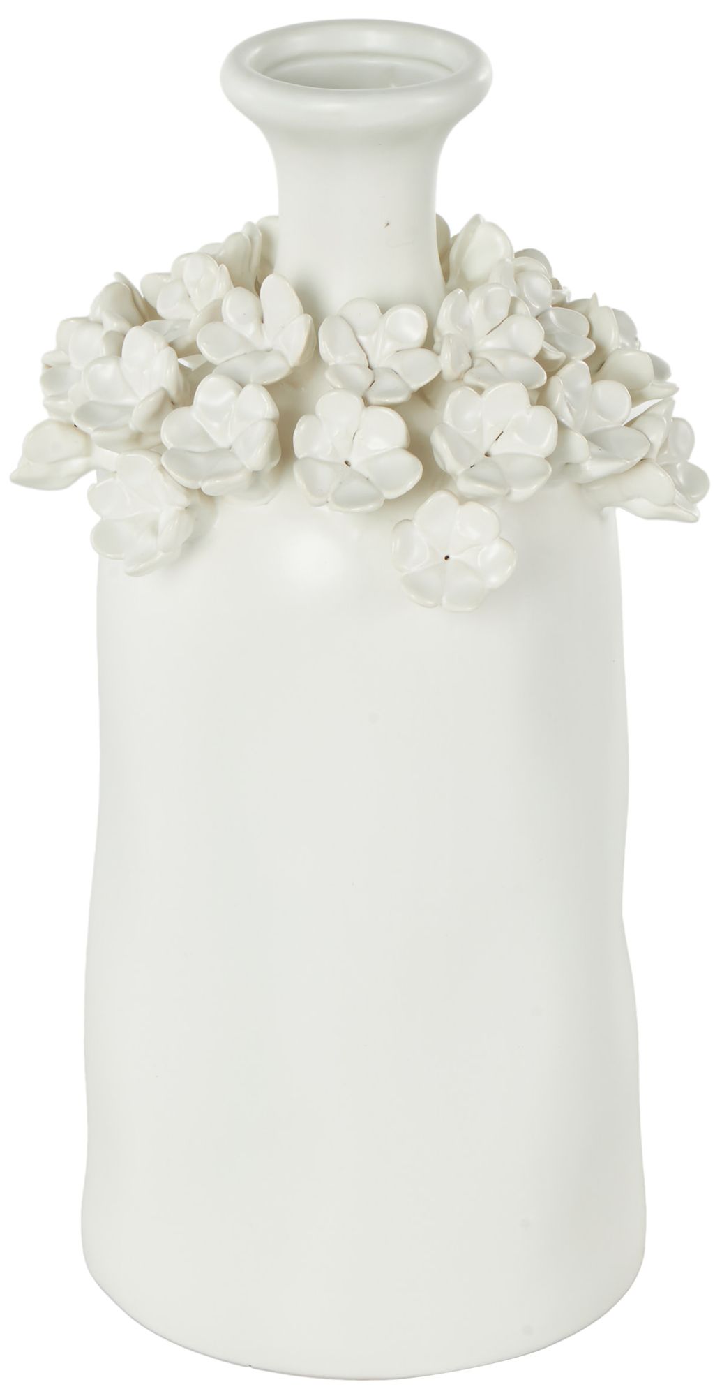 Image 6 White Ceramic Contemporary Vase, 6" x 6" x 12" more views