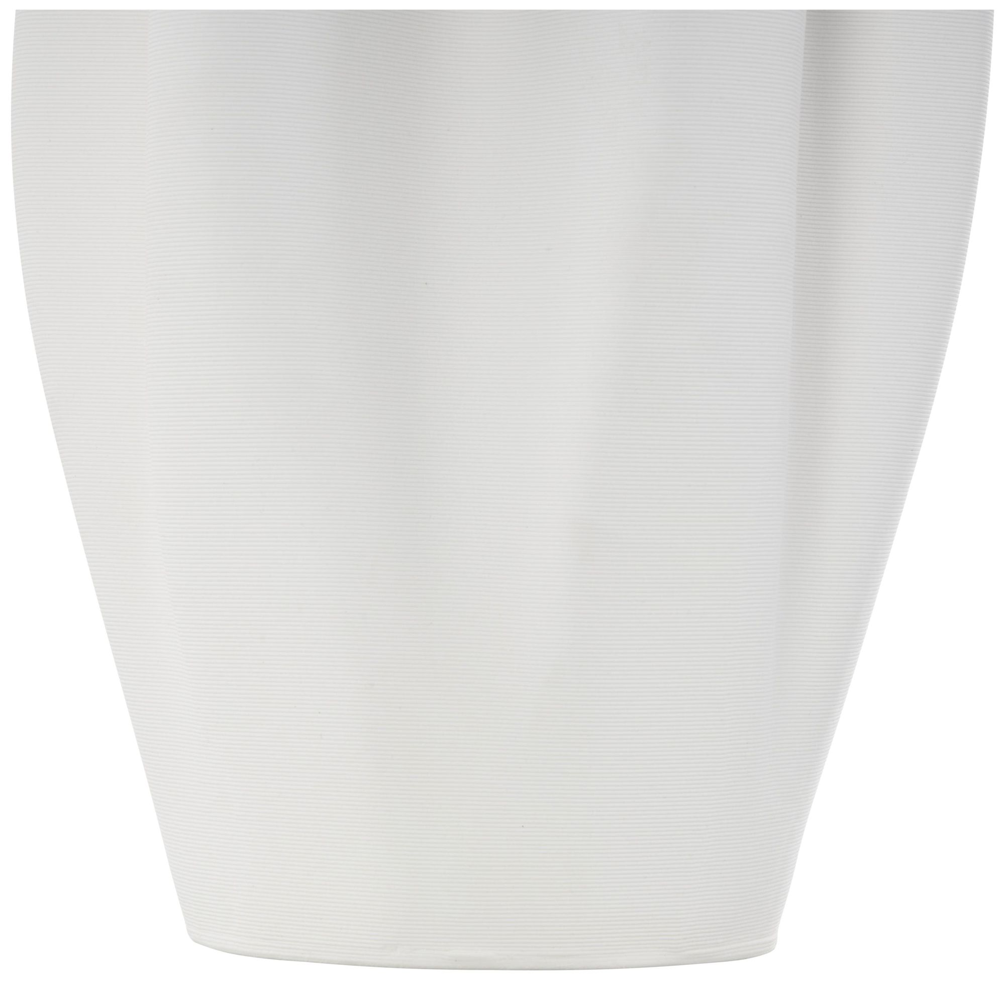 Image 3 White Ceramic Contemporary Vase, 8" x 7" x 13" more views