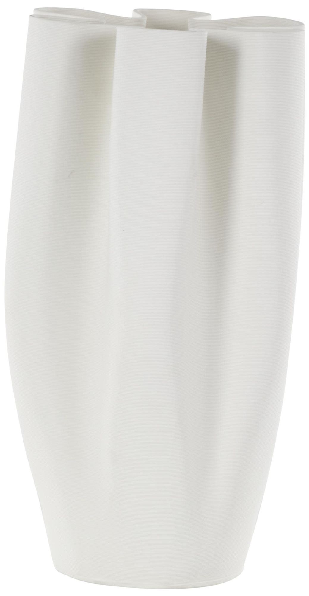Image 5 White Ceramic Contemporary Vase, 8" x 7" x 13" more views