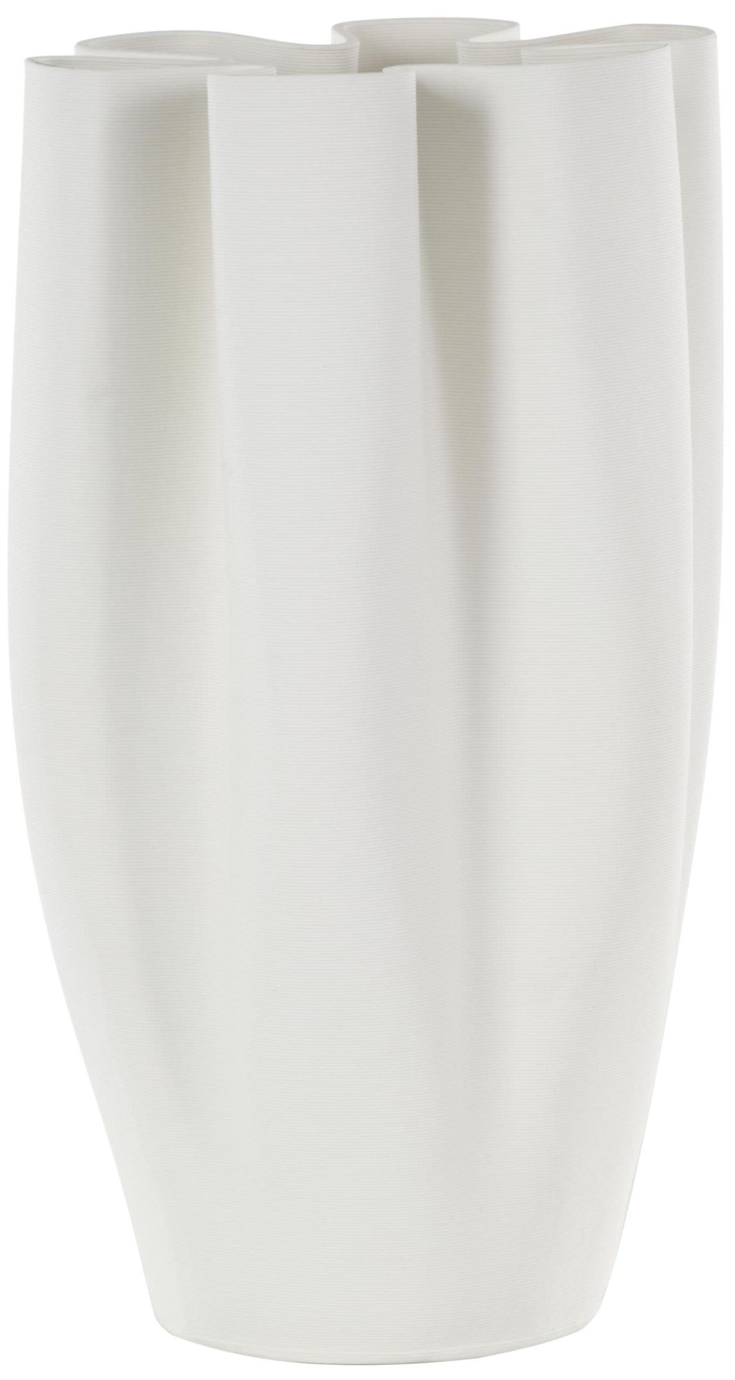 Image 6 White Ceramic Contemporary Vase, 8" x 7" x 13" more views