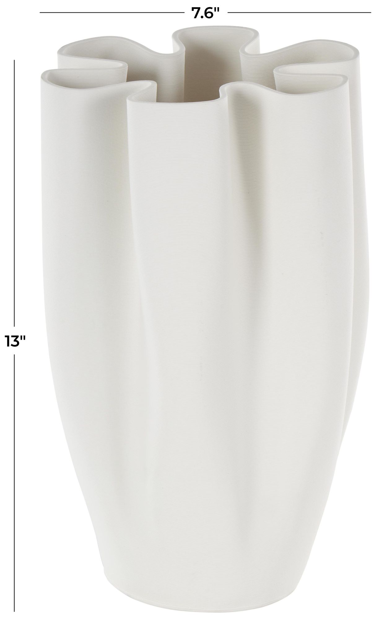 Image 7 White Ceramic Contemporary Vase, 8" x 7" x 13" more views