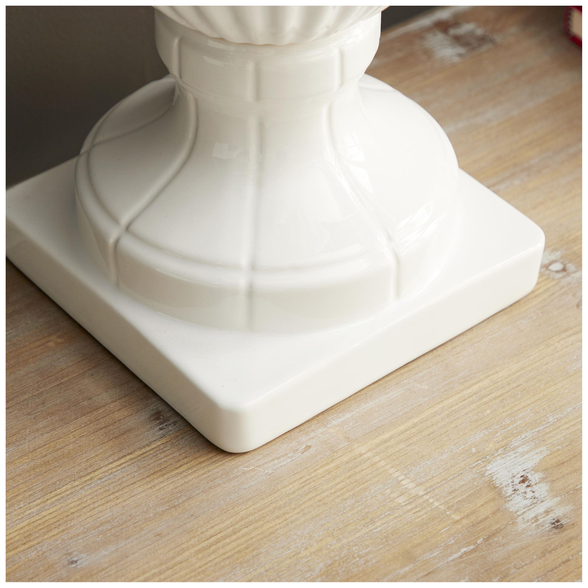 Image 3 White Ceramic Country Decorative Jars, 10" x 10" x 26" more views